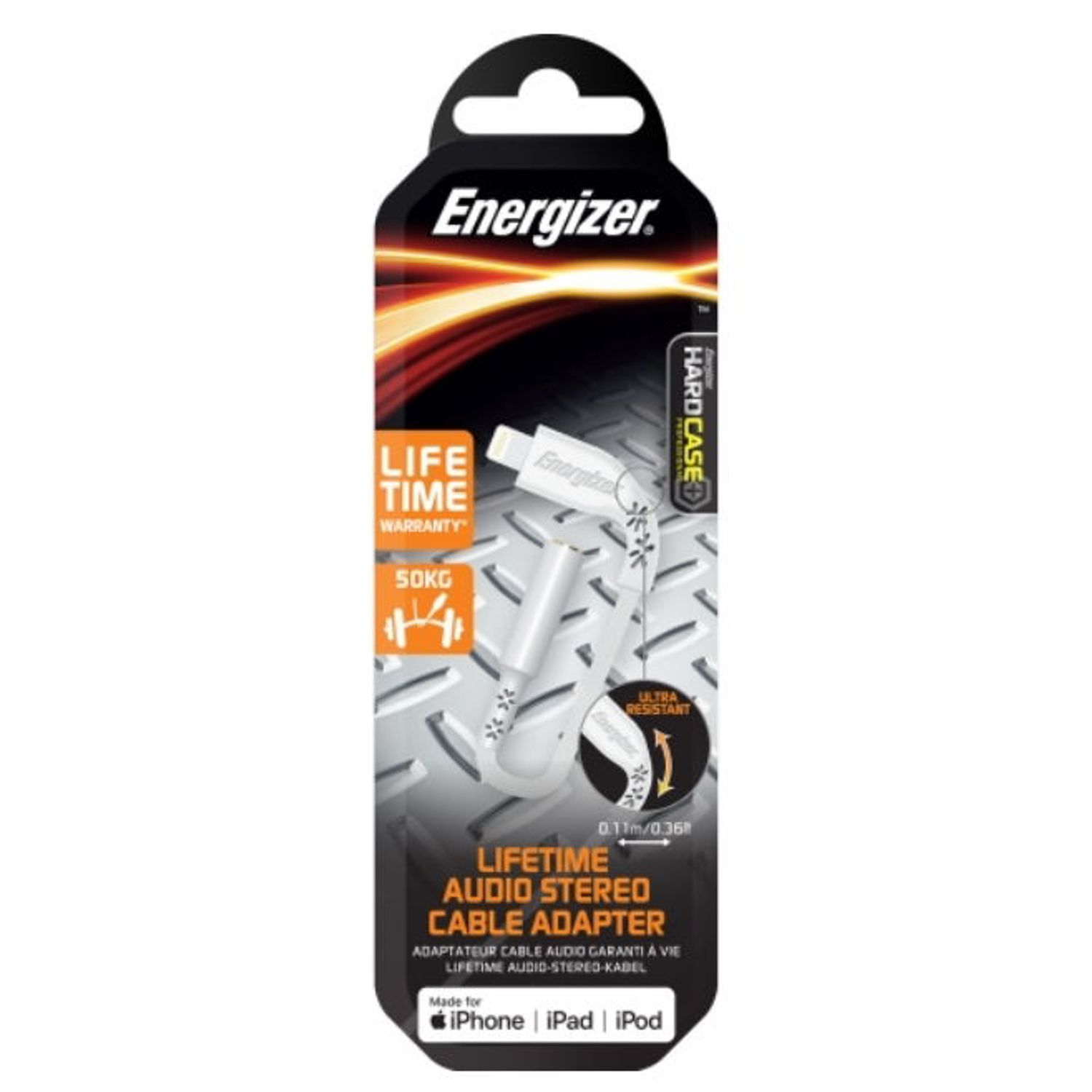 Adaptor pentru telefon Energizer C41EUJALIAT, Jack 3.5mm, Lightning (Alb) fotografia produsului View 3 L