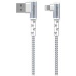 Cablu de date Energizer C710LKWH 90&deg;Lightning/USB , Conector metalic, 2m, Alb fotografia produsului
