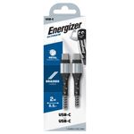 Cablu de date Energizer C521CKSL, USB-C, 2m (Negru) fotografia produsului View 2 S