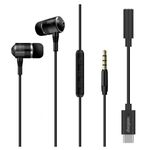 Casti In-Ear Energizer UIC30BK2, Jack 3.5mm, Microfon + adaptor USB-C (Negru) fotografia produsului