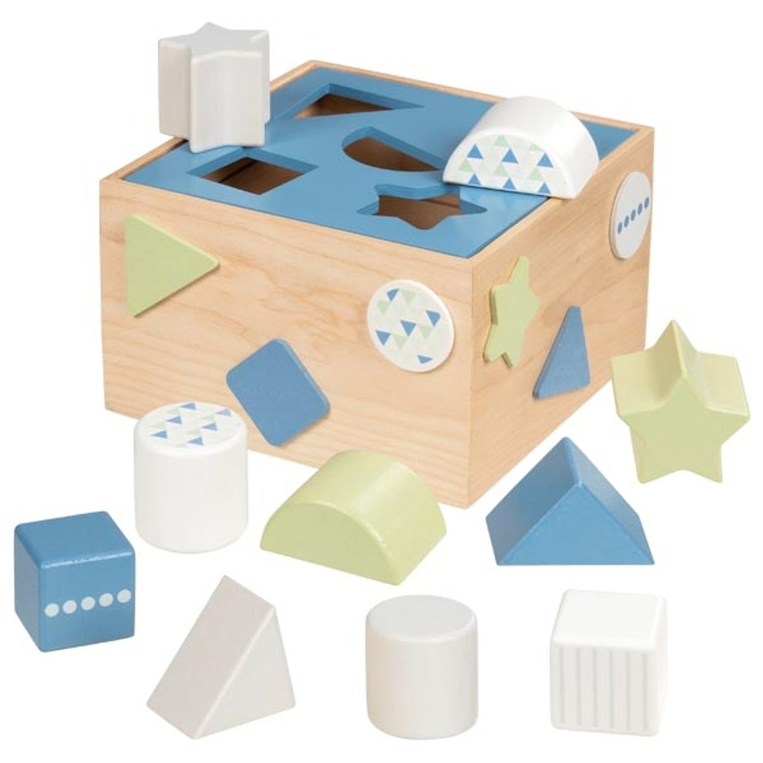 Cutie de sortare cu forme de geometrice - Set din lemn Aqua fotografia produsului