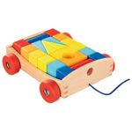 Carucior de tras cu piese de construit - Set educativ din lemn fotografia produsului