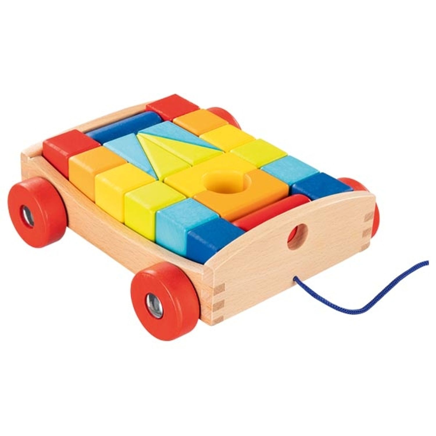 Carucior de tras cu piese de construit - Set educativ din lemn fotografia produsului