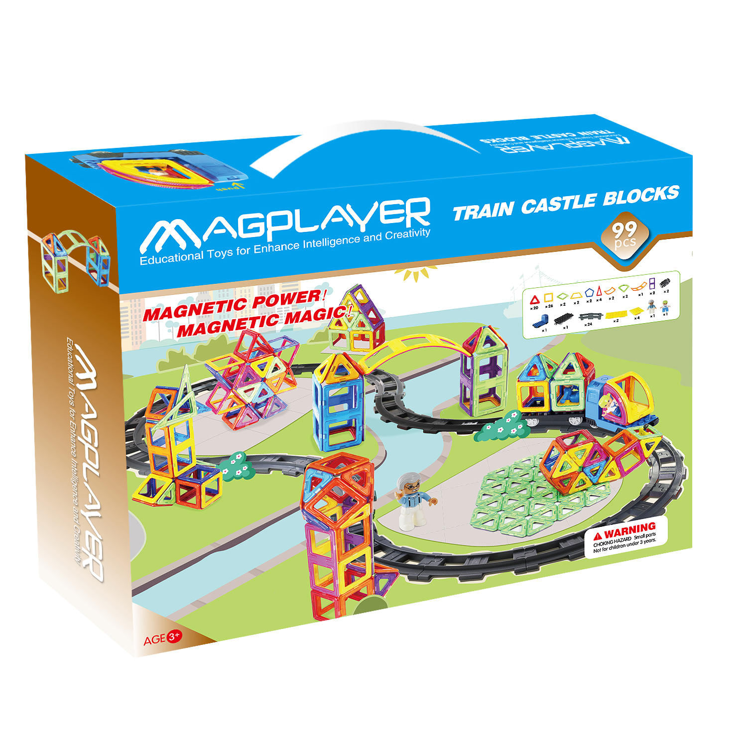 Joc de constructie magnetic - 99 piese fotografia produsului