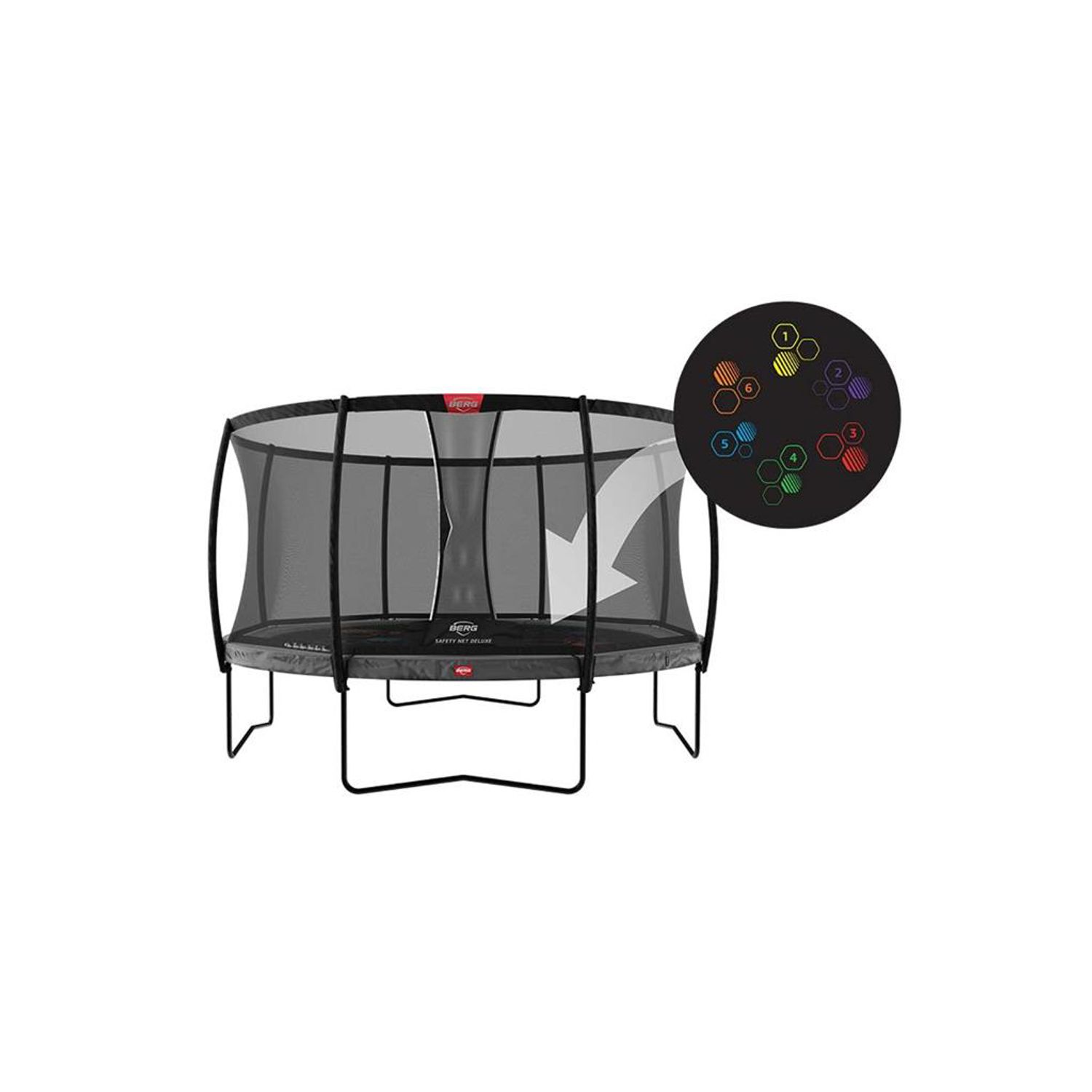 Trambulina Berg Champion Regular GRI Level cu plasa Deluxe 430 fotografia produsului View 2 L