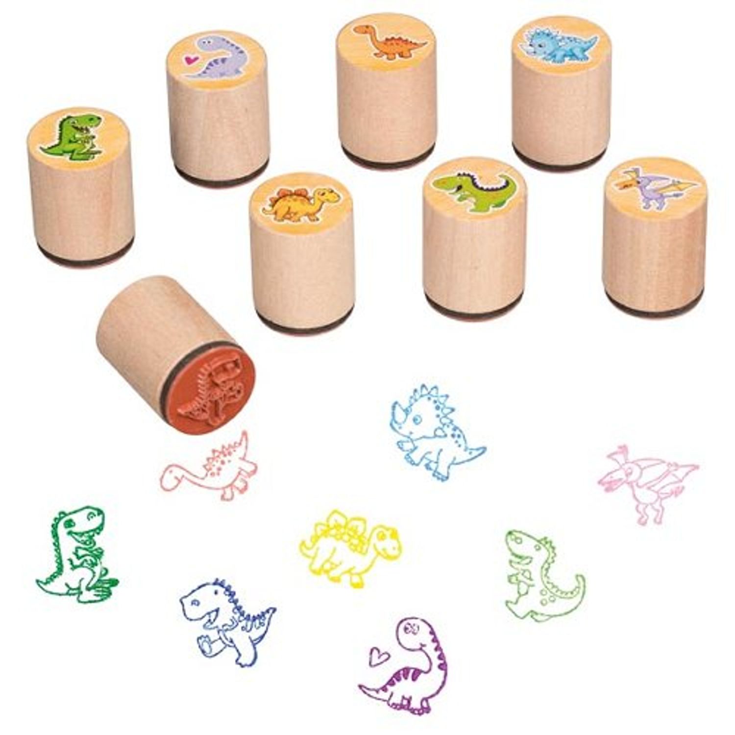 Set 8 stampile de lemn cu tematica Dinozauri fotografia produsului