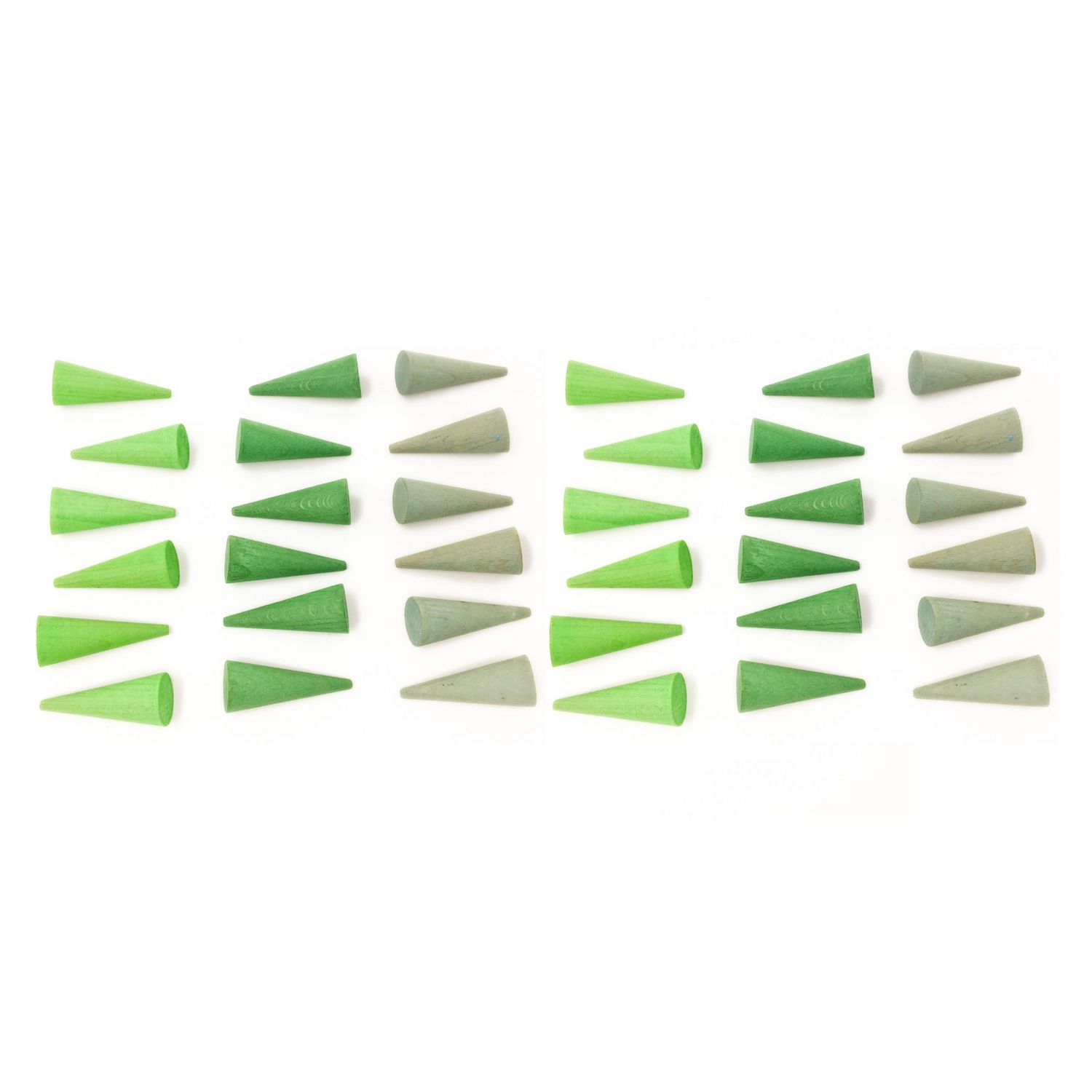 Conuri verzi din lemn Mandala green cone - 36 piese pentru joc liber fotografia produsului View 4 L