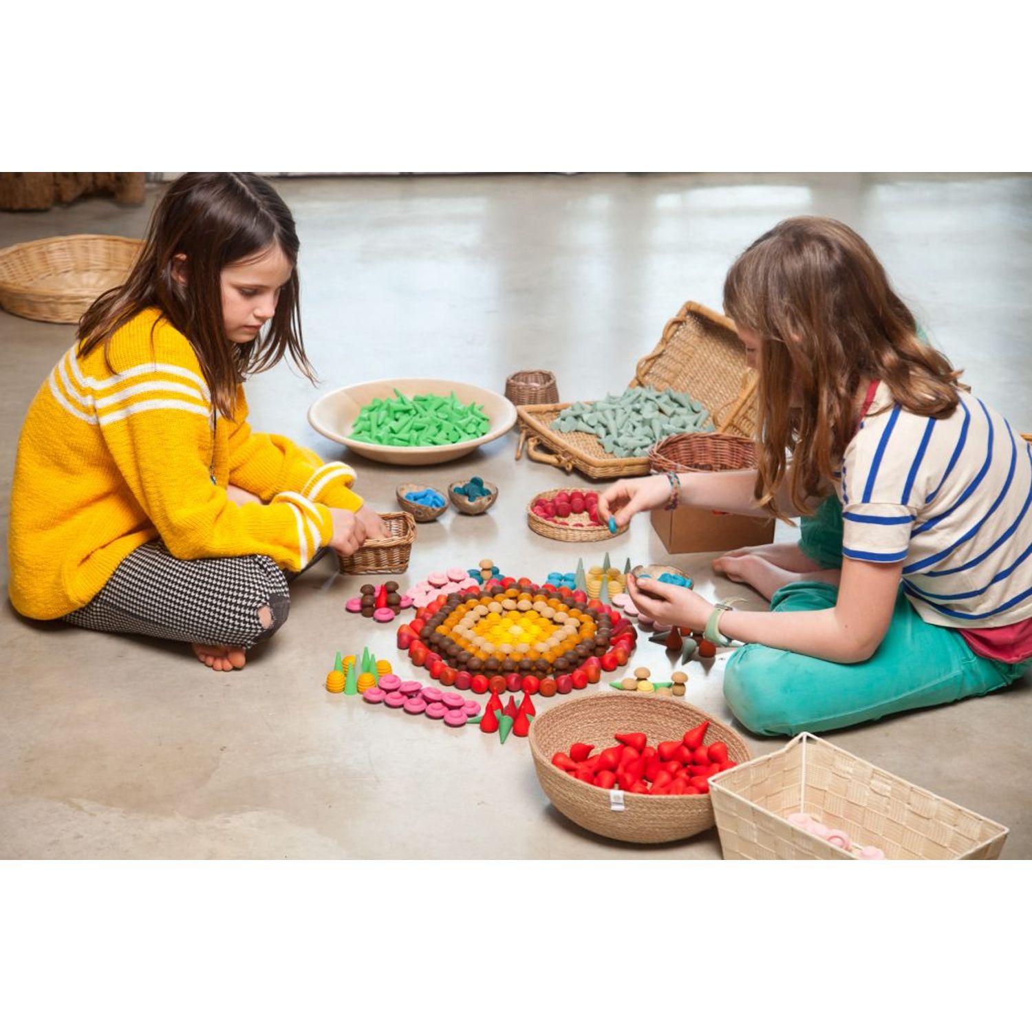 Set din lemn Mandala fire - 36 piese pentru joc liber fotografia produsului View 6 L