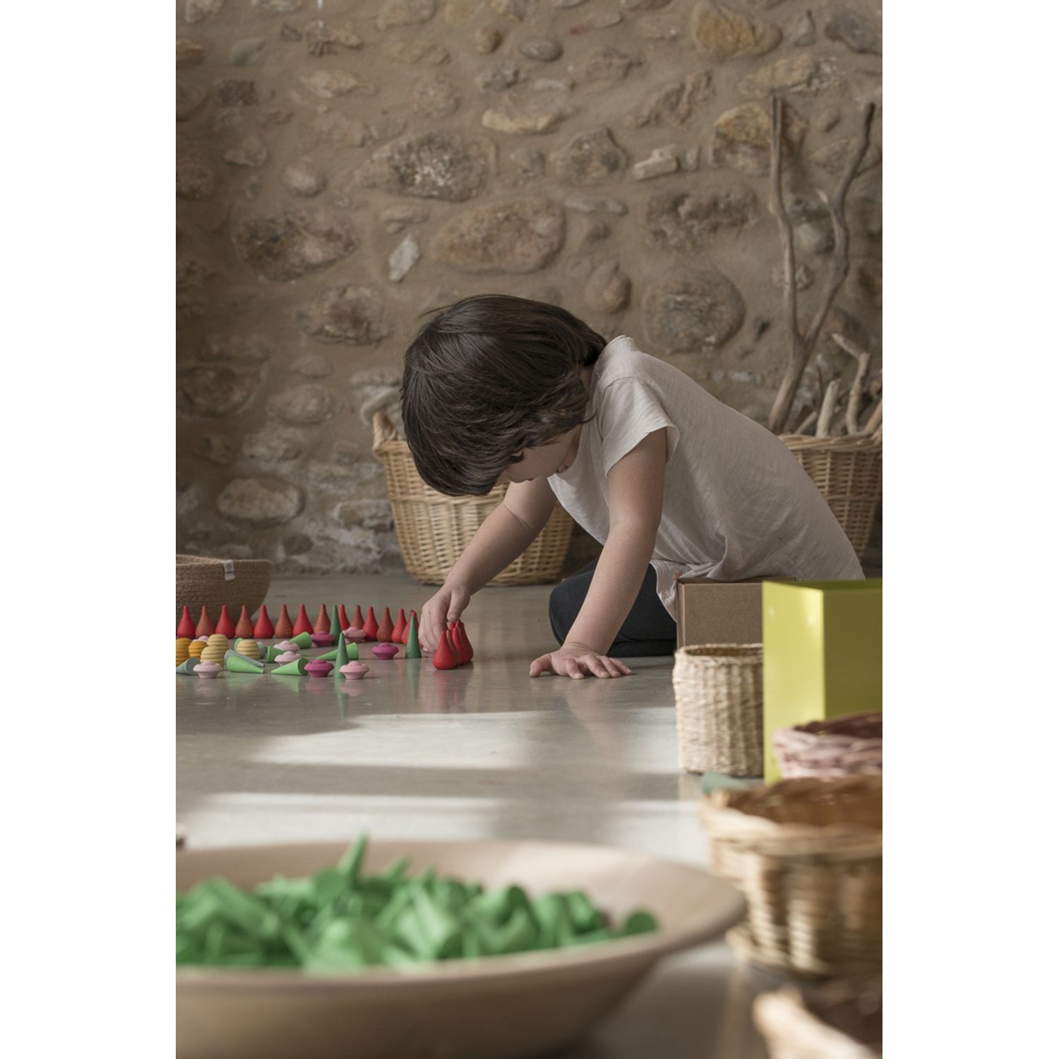 Set din lemn Mandala fire - 36 piese pentru joc liber fotografia produsului View 3 L