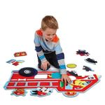 Firetruck pups puzzle - Masina de pompieri puzzle mare de podea fotografia produsului View 2 S