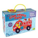 Firetruck pups puzzle - Masina de pompieri puzzle mare de podea fotografia produsului