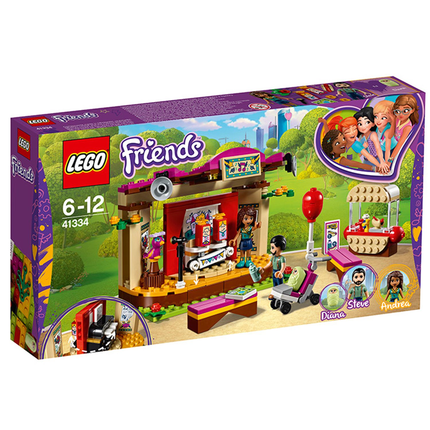 LEGO Friends - Spectacolul din parc al Andreei (41334), 229 piese fotografia produsului