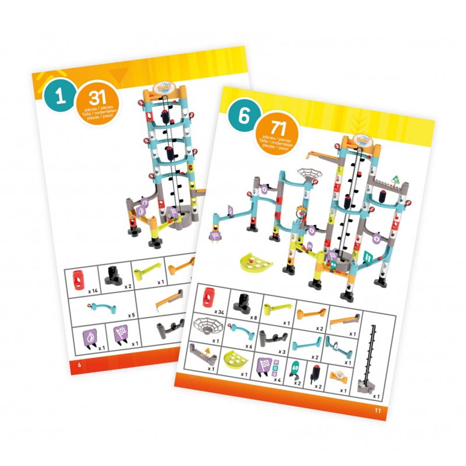 Joc de constructie tip Marble Run - Cursa cu bile si lift - 71 piese fotografia produsului View 2 L
