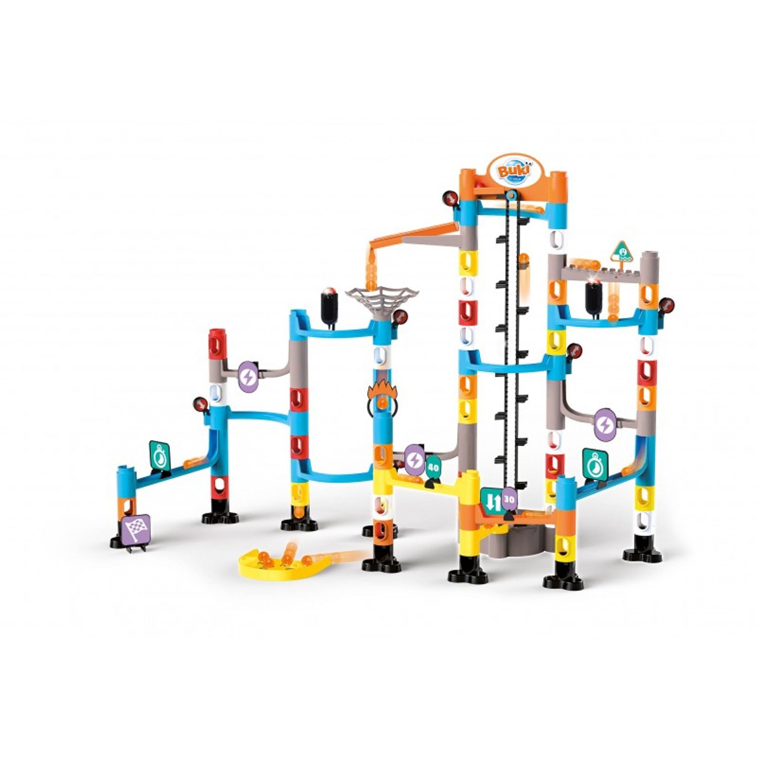 Joc de constructie tip Marble Run - Cursa cu bile si lift - 71 piese fotografia produsului View 3 L