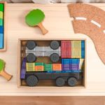 Magnetic Tiles Set constructie magnetic, 50 piese masinute fotografia produsului View 2 S