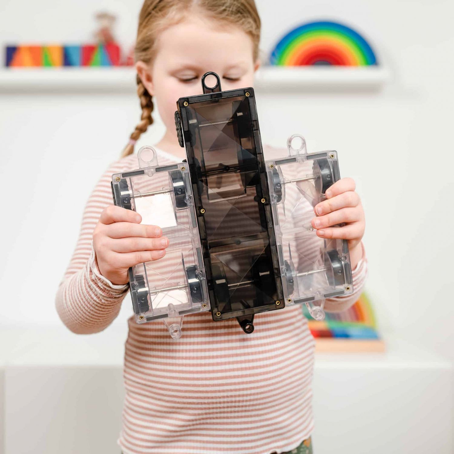Magnetic Tiles Set constructie magnetic, 50 piese masinute fotografia produsului View 5 L