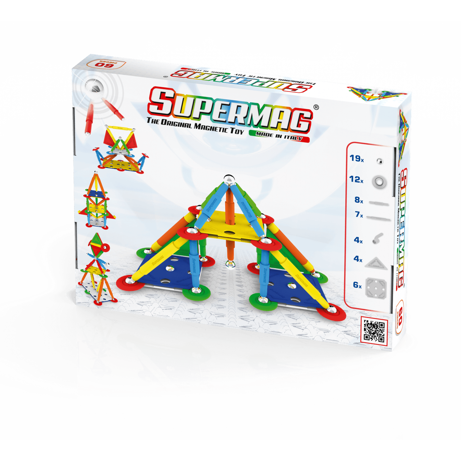 Set de constructie magnetic Supermag Projects Multicolor, 60 piese fotografia produsului View 2 L