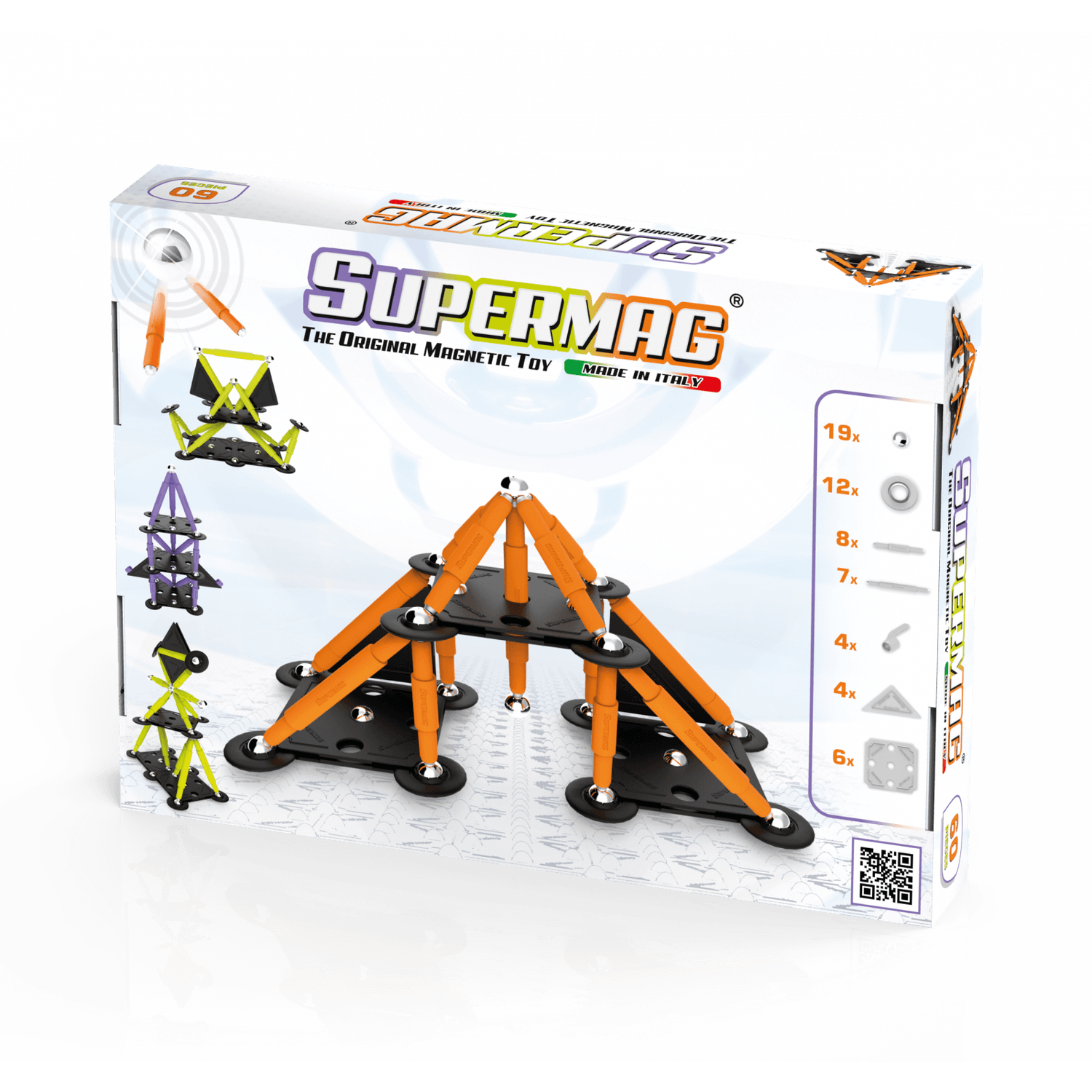 Set de constructie magnetic Supermag Projects Tehnicolor, 60 piese fotografia produsului View 2 L