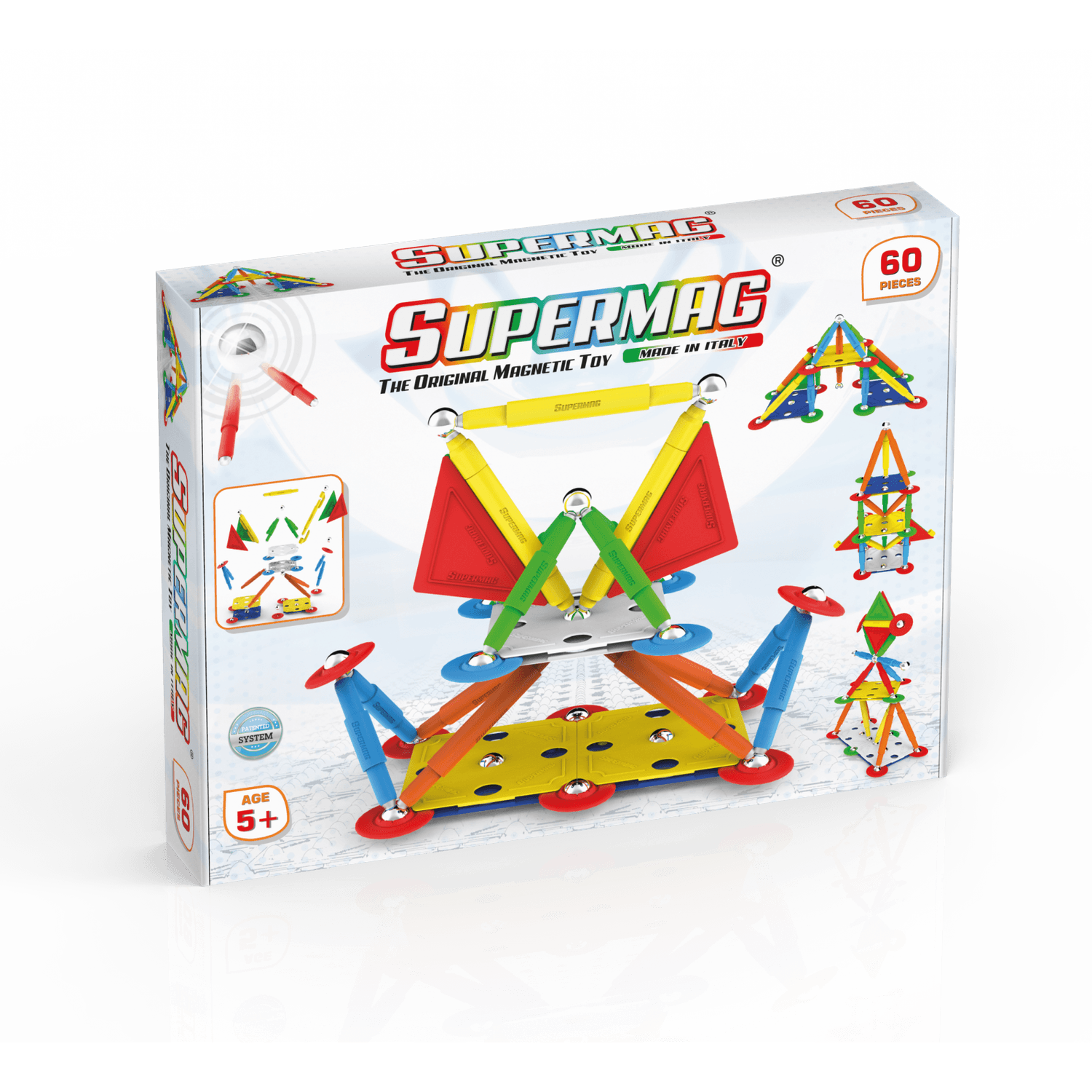 Set de constructie magnetic Supermag Projects Multicolor, 60 piese fotografia produsului