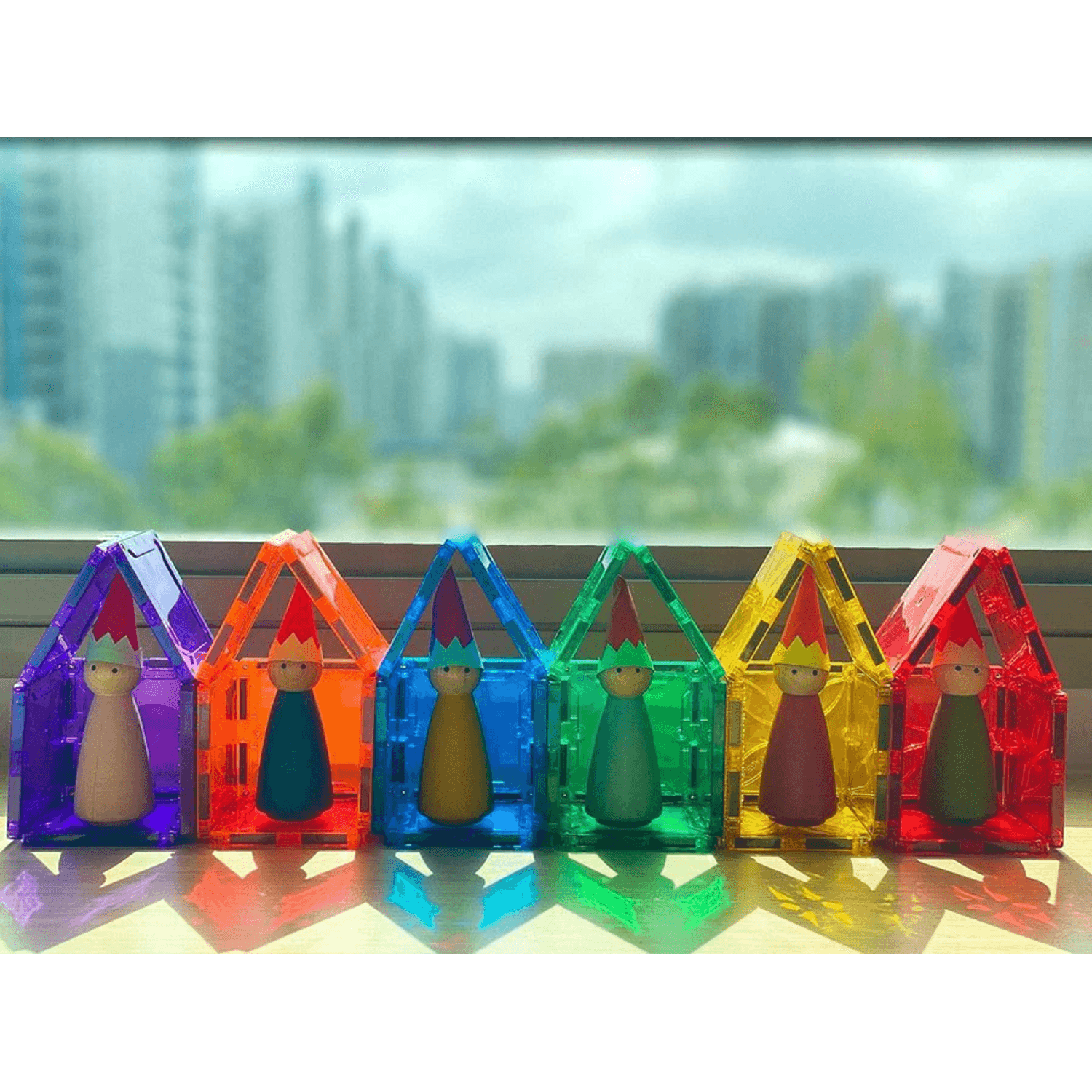 Set magnetic Magblox - 101 piese magnetice de constructie transparente fotografia produsului View 6 L