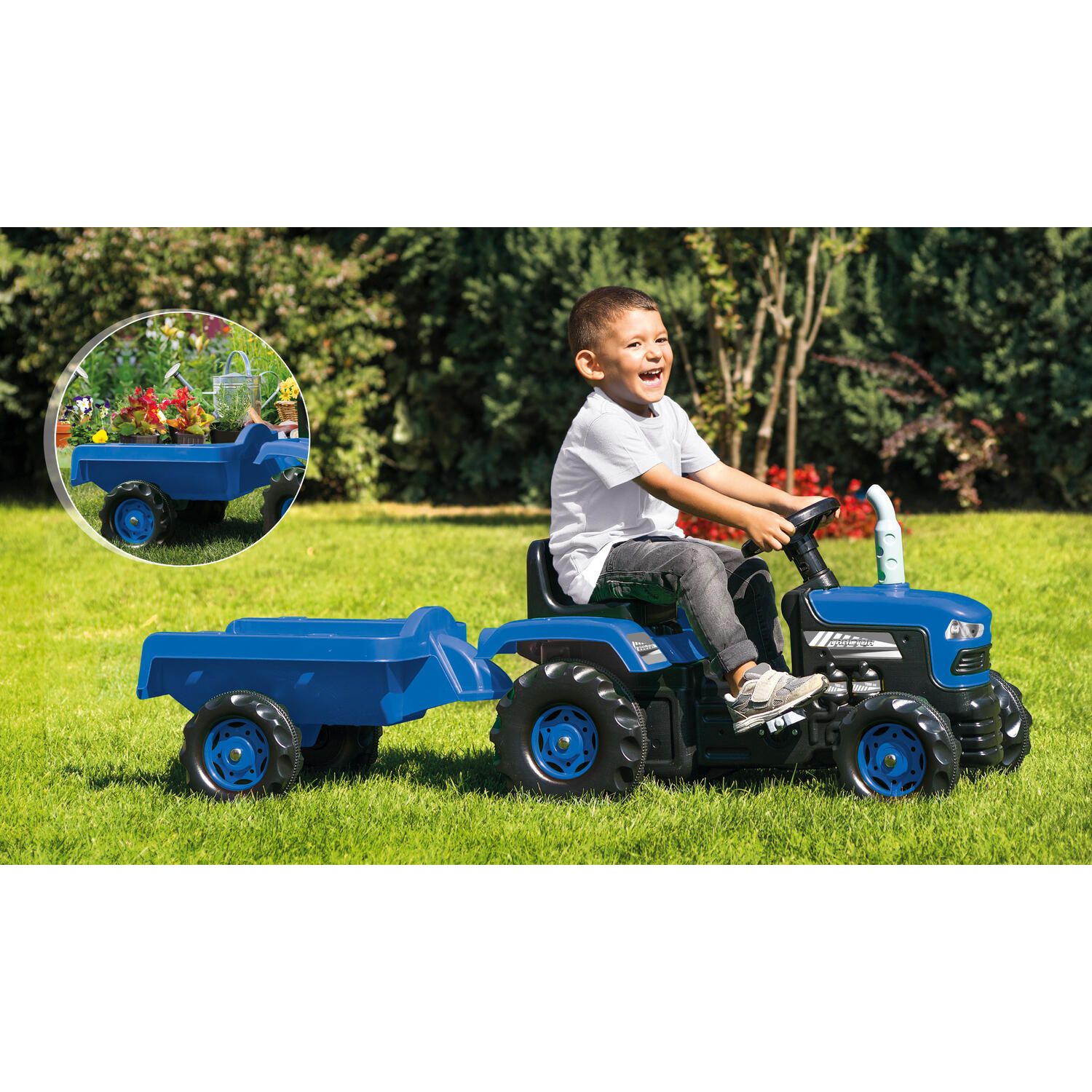 Primul meu tractor cu remorca (albastru) fotografia produsului View 3 L