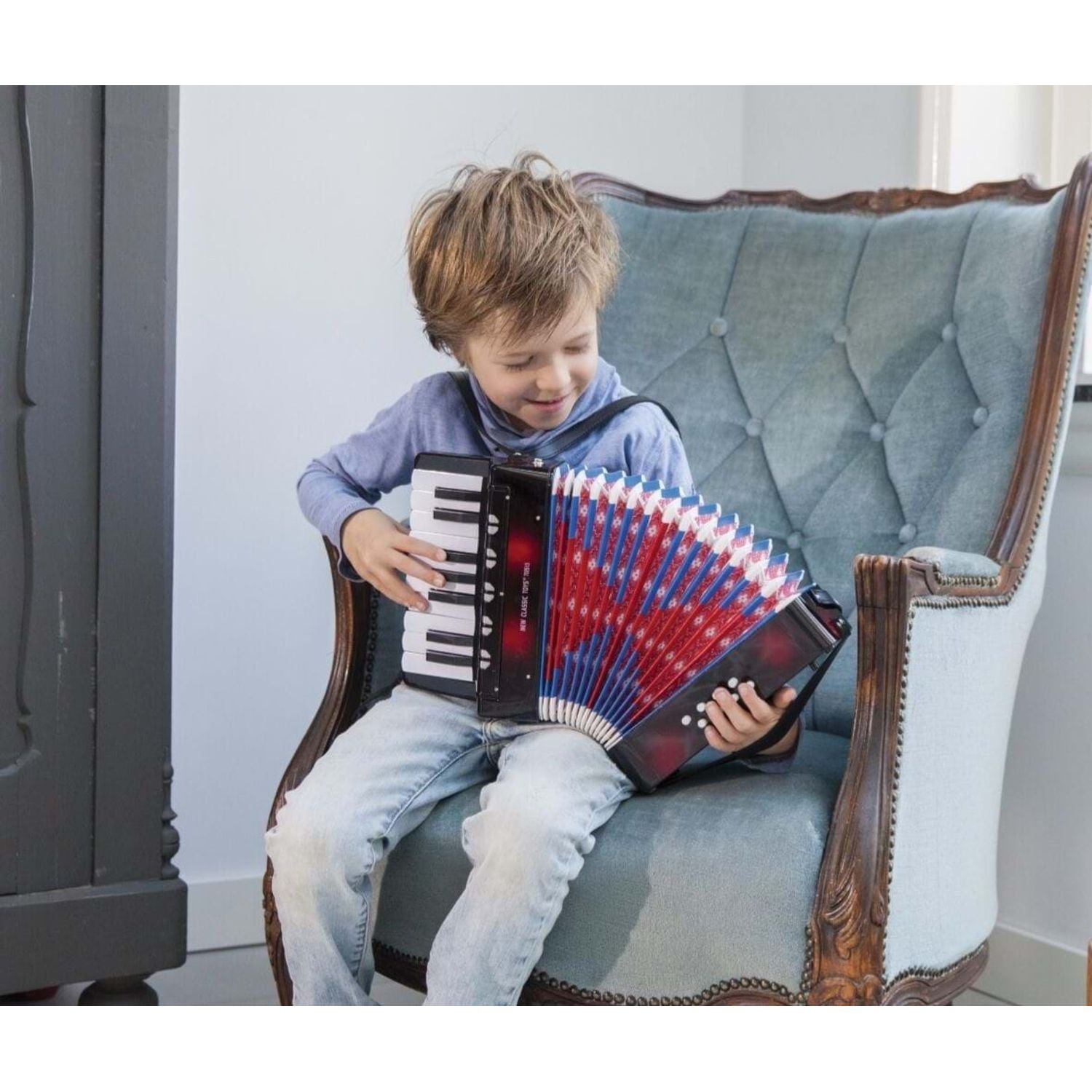 Acordeon mare - Instrument muzical copii - Negru fotografia produsului View 4 L
