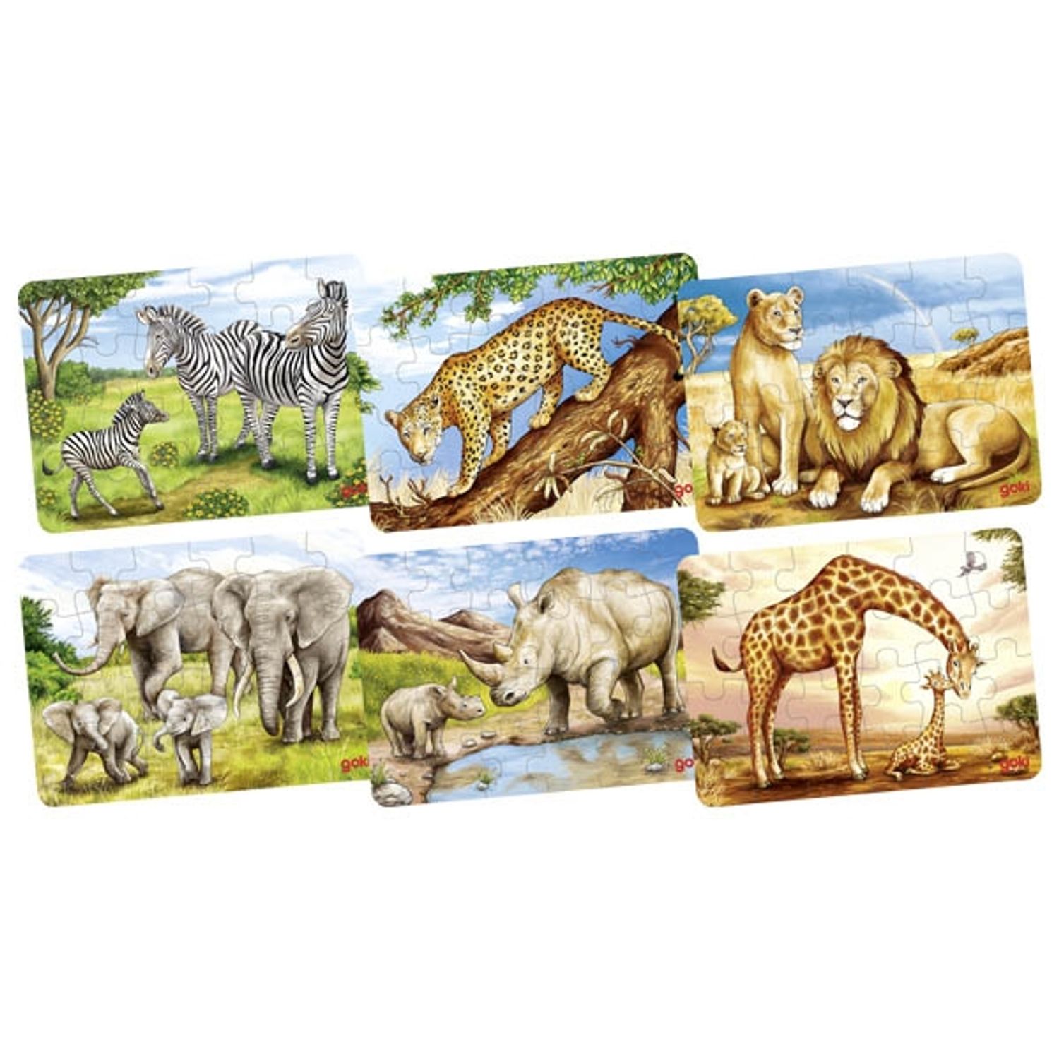 Mini-puzzle - animale din Africa - 6 modele fotografia produsului