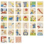 Meserii - Joc din lemn pentru stimulare memorie fotografia produsului