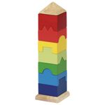 Turn multicolor de stivuire cu piese din lemn unice fotografia produsului