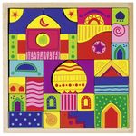 Set puzzle mosaic din lemn cu piese asimetrice fotografia produsului
