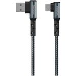 Cablu de date Gaming Energizer Metalic, 90&deg; USB-C, 2 metri, Negru fotografia produsului