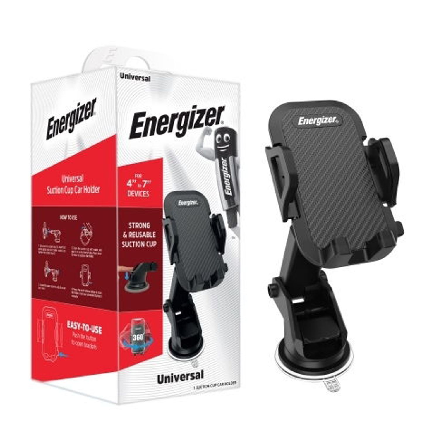 Suport Auto Energizer CKA, 6" (Negru) fotografia produsului View 2 L