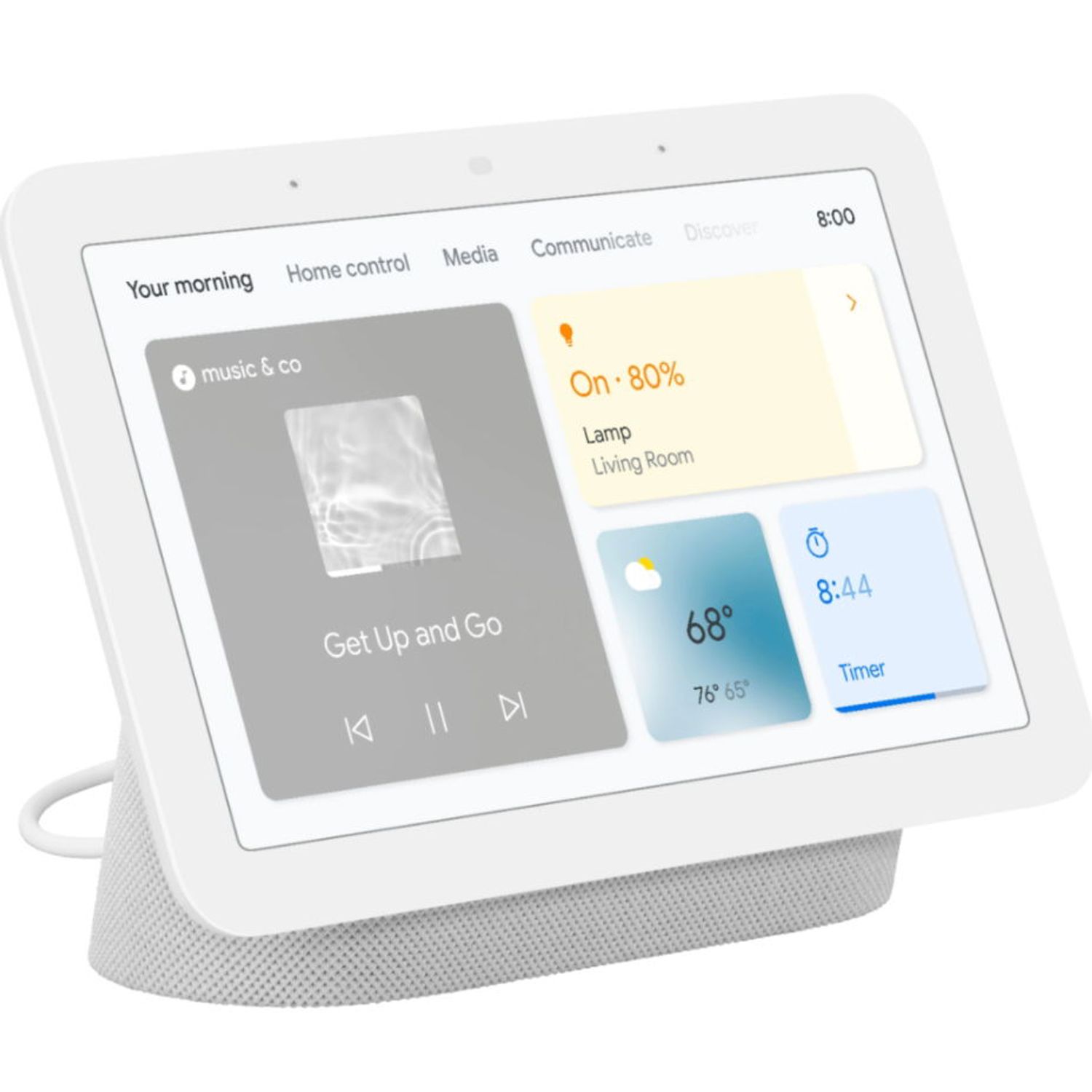 Boxa inteligenta Google Nest Hub 2, ecran 7", Bluetooth, WiFi, Control vocal, Asistenta vocala (Alb) fotografia produsului