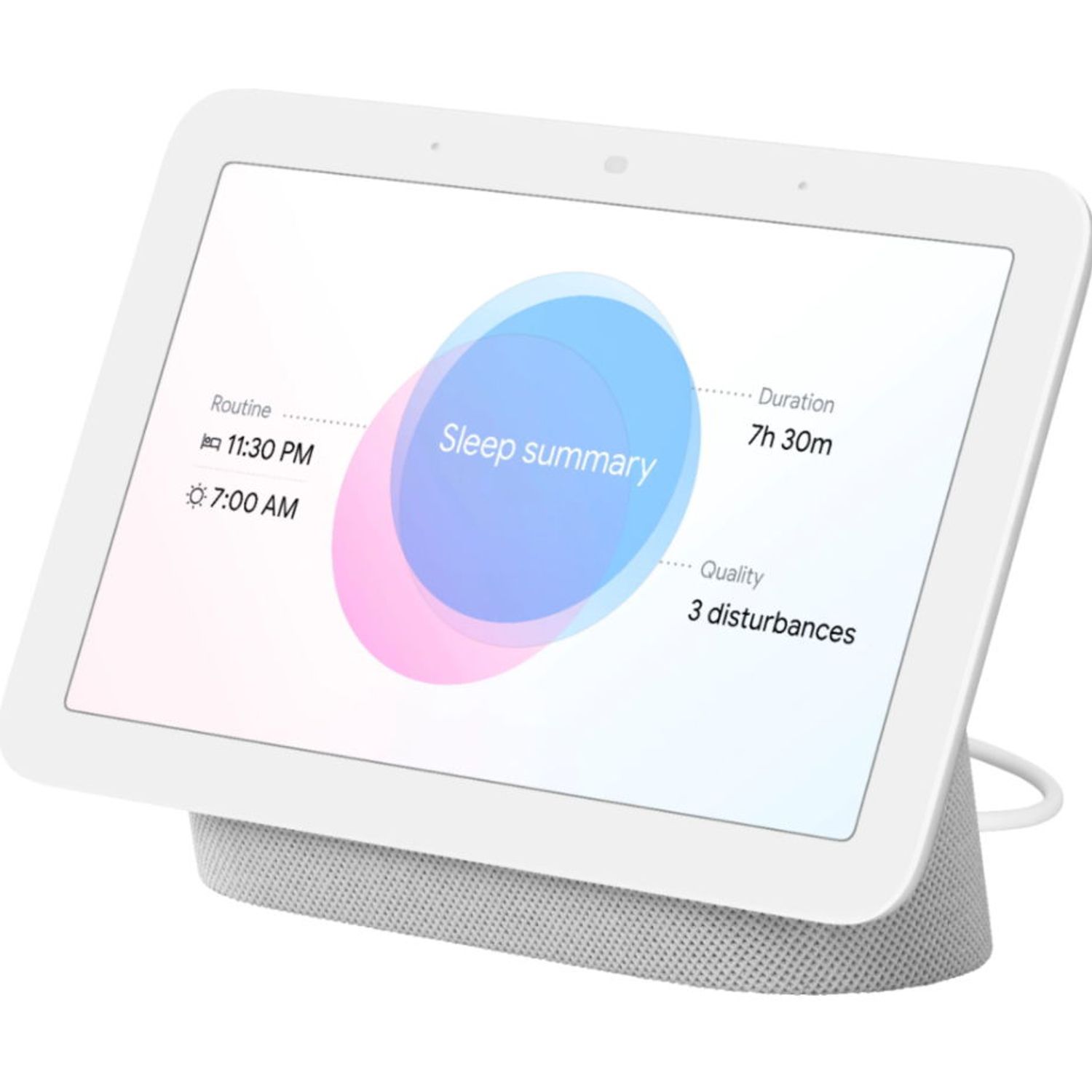 Boxa inteligenta Google Nest Hub 2, ecran 7", Bluetooth, WiFi, Control vocal, Asistenta vocala (Alb) fotografia produsului View 2 L