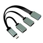 Cablu de date LOGILINK UA0315, USB 3.0 Type-C - USB 3.0 / USB 2.0 x 2, 10cm (Negru) fotografia produsului