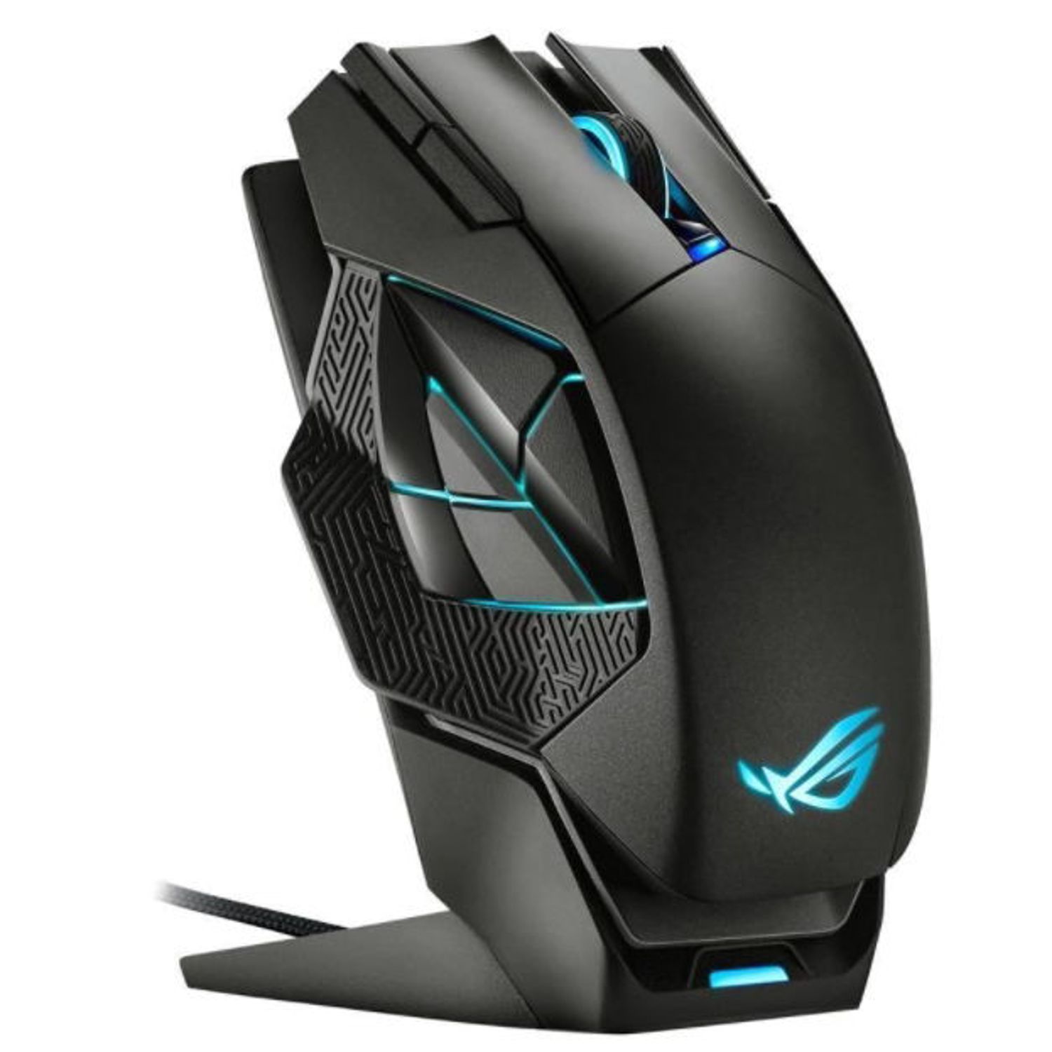 Mouse wireless si cu fir gaming ASUS ROG Spatha X (Negru) fotografia produsului View 7 L