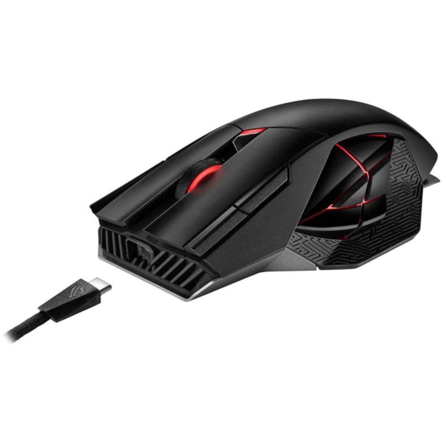 Mouse wireless si cu fir gaming ASUS ROG Spatha X (Negru) fotografia produsului View 6 L
