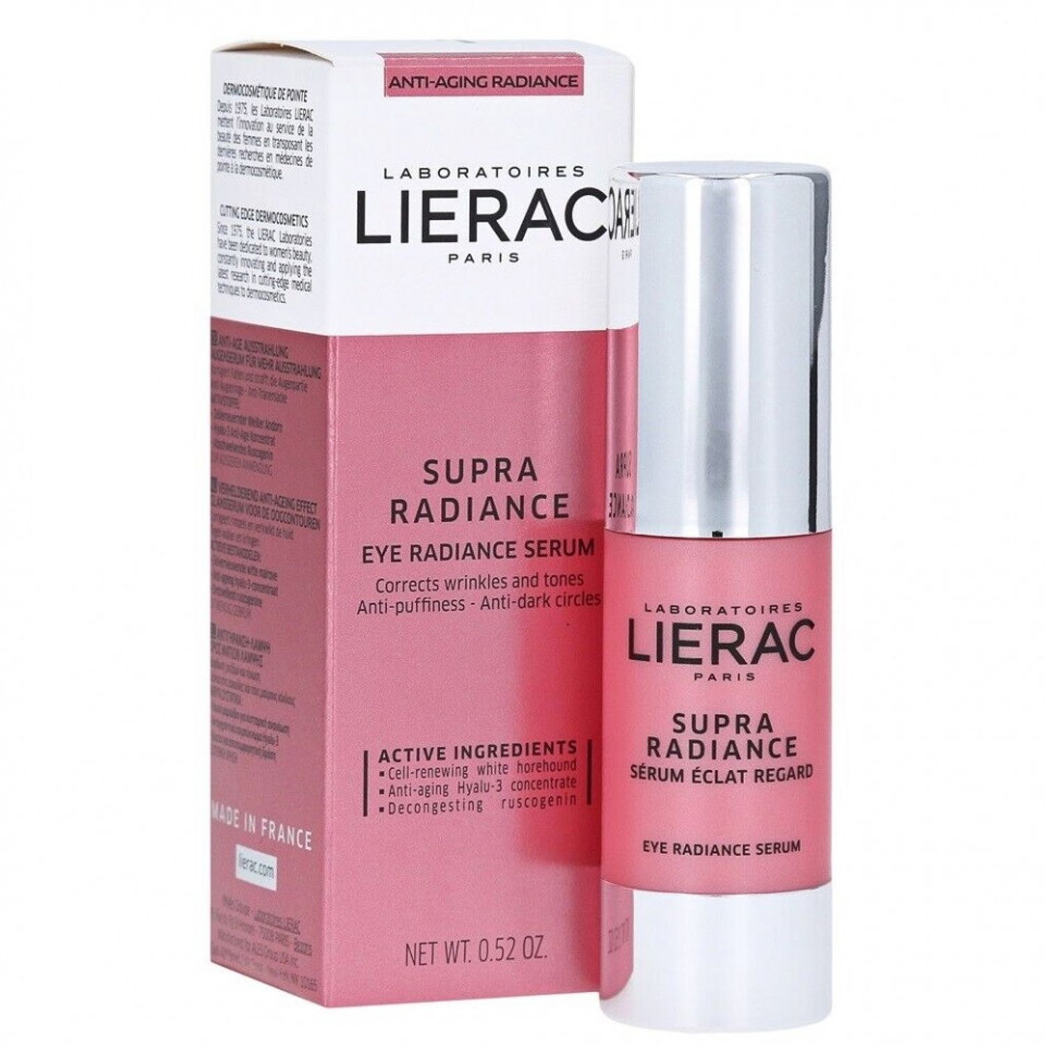 Serum Iluminator contur de ochi Lierac Supra Radiance, 15 ml fotografia produsului