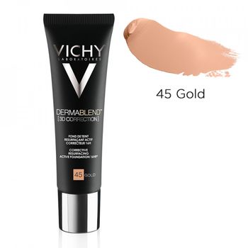 Vichy DermaBlend 3D Correction Fond de ten corector cu actiune de nivelare 16h SPF25, 30 ml, Nuanta 45