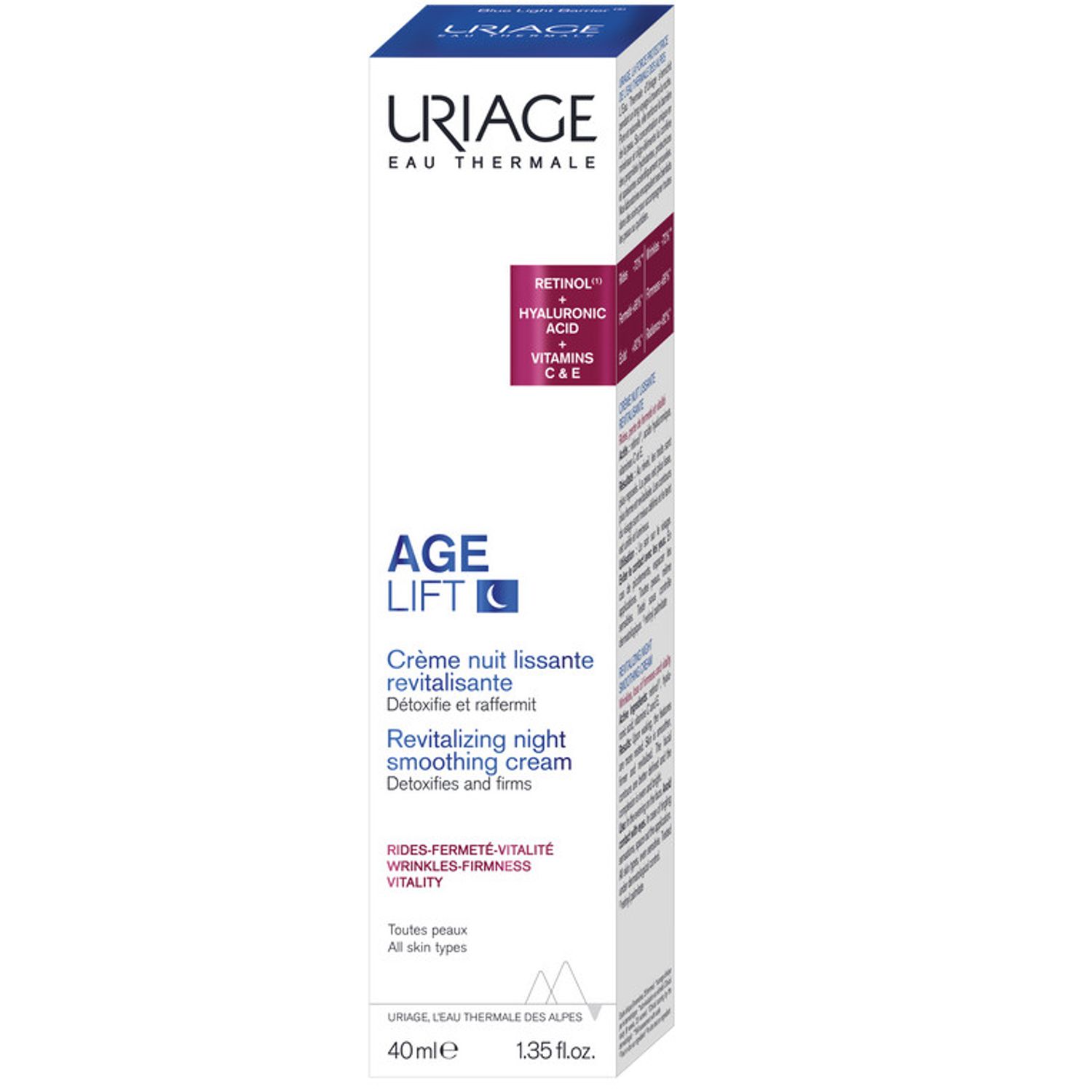 Crema detox revitalizanta de noapte Uriage Age Lift, 40 ml fotografia produsului