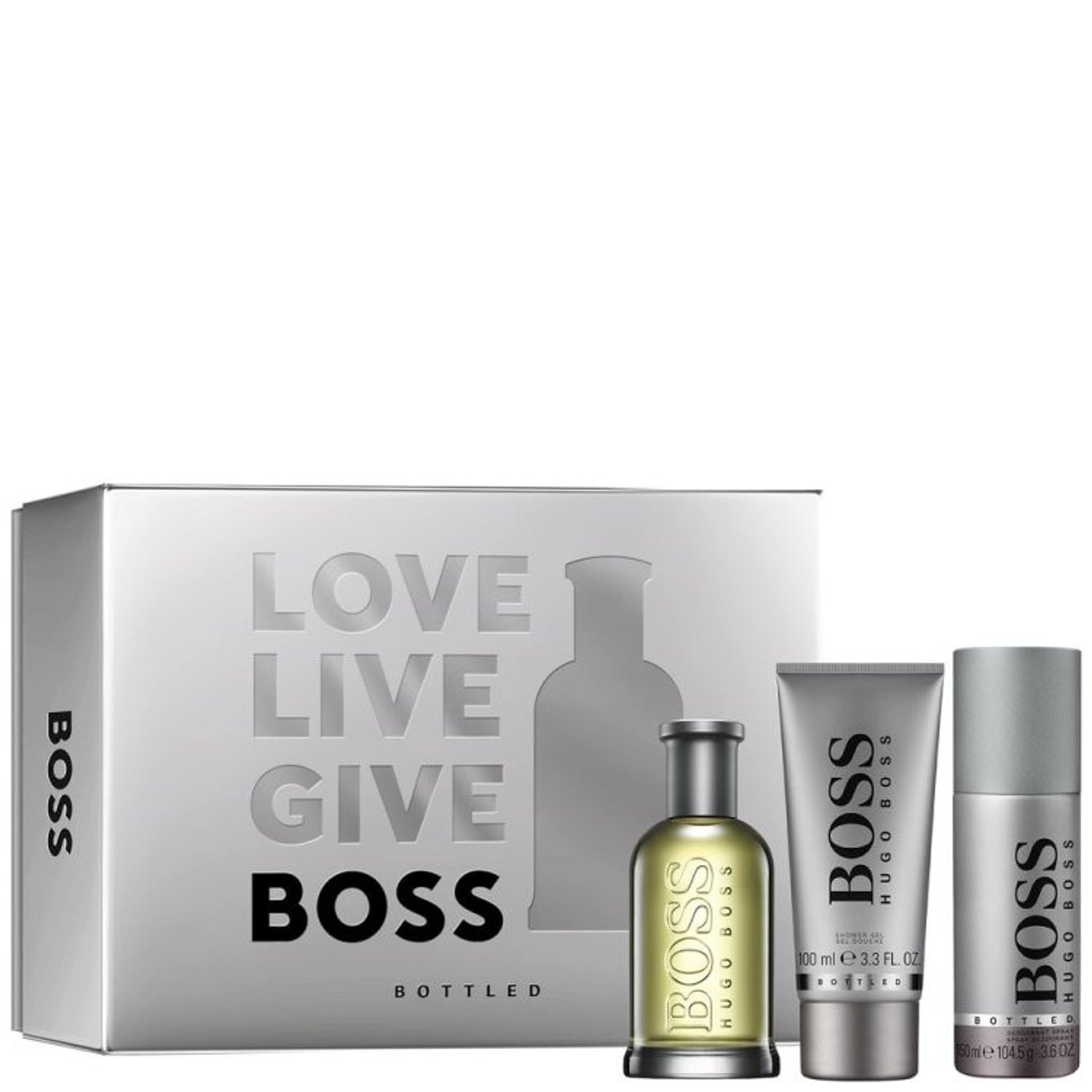 Hugo Boss Boss Bottled, Barbati, 100 ml Apa de Toaleta + 150 ml Gel de Dus + 150 ml Deodorant spray fotografia produsului