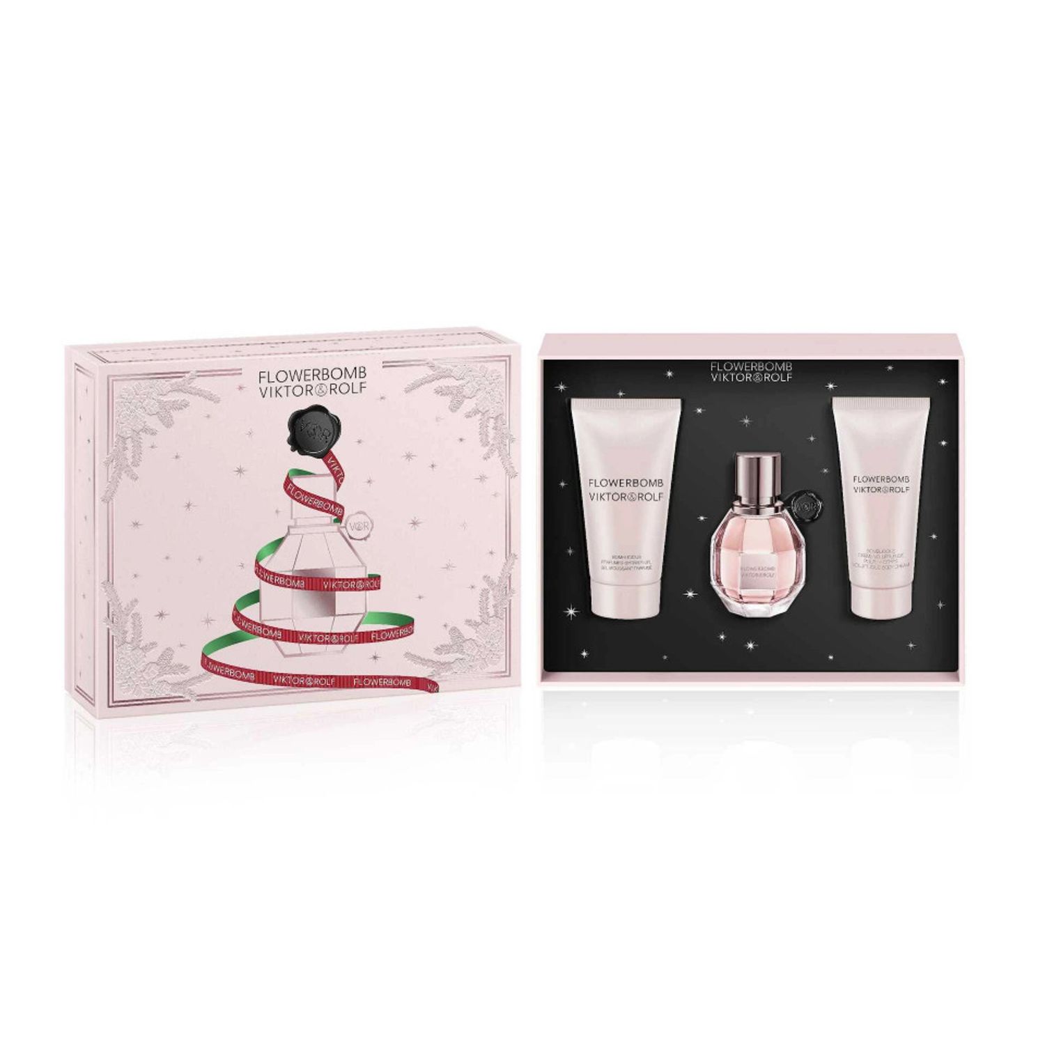 Set Cadou Viktor & Rolf, Flowerbomb, 30 ml Apa de Parfum + 50 ml Lotiune de corp + 40 ml Crema de corp fotografia produsului
