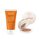 Pachet Avene Crema nuantatoare Avene Compact SPF 50, Fluid pentru protectie solara SPF 30+,  Sable fotografia produsului