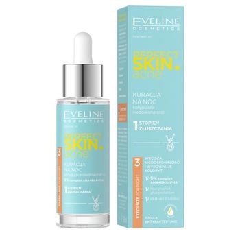 Tratament De Noapte Pentru Corectarea Imperfecțiunilor „Primul Grad De Exfoliere” Eveline Cosmetics Perfect Skin, 30 Ml