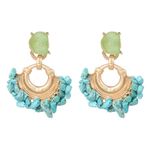 Cercei aurii, cu pietre turquoise, Eiro C1 OUT fotografia produsului