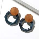 Cercei octagon, verzi, Kerste C9 OUT fotografia produsului View 2 S