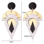 Cercei negri, cu forme geometrice aurii, Risa C14 fotografia produsului View 4 S