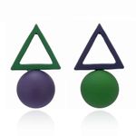 Cercei verzi, forme geometrice, Elina C9 fotografia produsului