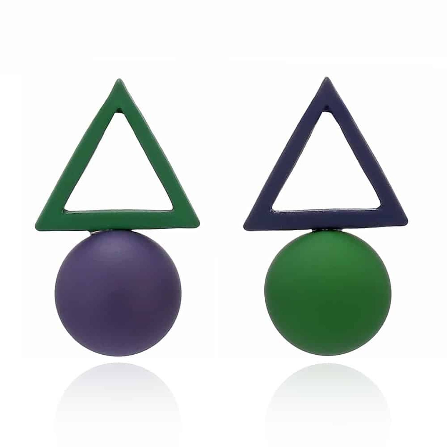 Cercei verzi, forme geometrice, Elina C9 fotografia produsului