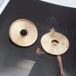 Cercei rotunzi, aurii, Lucina C5 fotografia produsului View 3 S